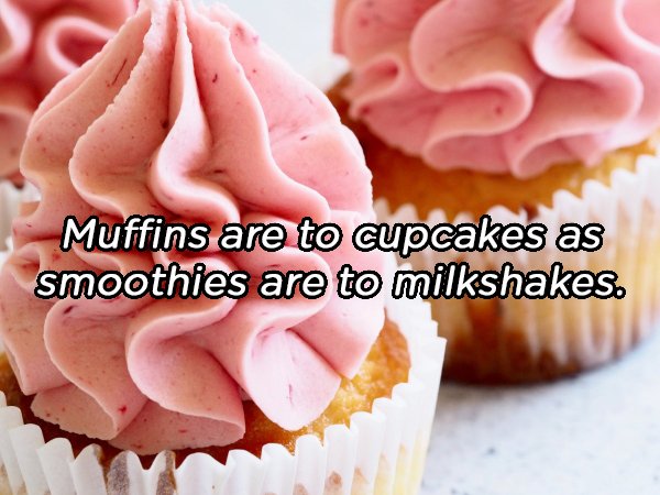 cupcake image public domain - Muffins are to cupcakes as smoothies are to milkshakes.