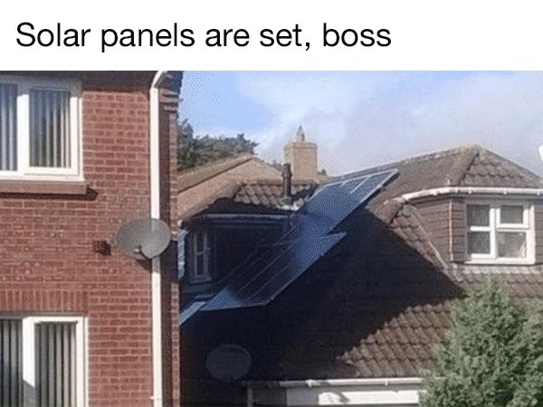 solar architecture - Solar panels are set, boss