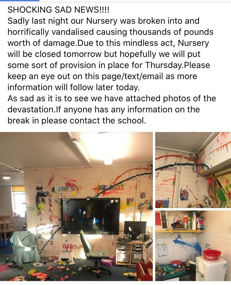 Arundel Court Primary Academy - Shocking Sad News!!!! Sadly last night our Nursery was broken into and horrifically vandalised causing thousands of pounds worth of damage.Due to this mindless act, Nursery will be closed tomorrow but hopefully we will put 