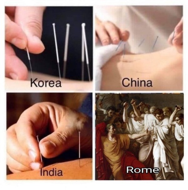 naruto acupuncture meme - Korea China India Rome