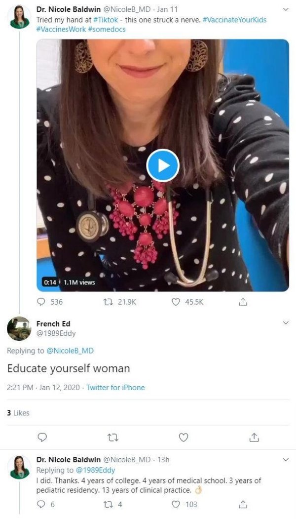 dr nicole baldwin - Dr. Nicole Baldwin Jan 11 Tried my hand at this one struck a nerve. Your Kids Work 1.1M views 536 12 French Ed @ 1989 Eddy Educate yourself woman Twitter for iPhone 3 Dr. Nicole Baldwin . 13h I did. Thanks. 4 years of college. 4 years 