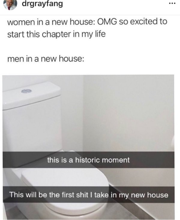 toilet seat - i drgrayfang women in a new house Omg so excited to start this chapter in my life men in a new house this is a historic moment This will be the first shit I take in my new house,