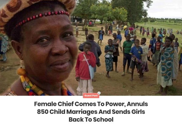 Marriage - Guest Post Female Chief Comes To Power, Annuls 850 Child Marriages And Sends Girls Back To School