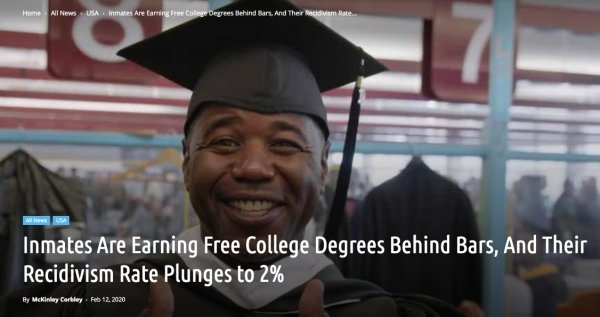 graduation - Home All News Usa Inmates Are Earning Free Color Degrees Behind bars. And Their Recidivism R All Inmates Are Earning Free College Degrees Behind Bars, And Their Recidivism Rate Plunges to 2% By McKinley Corley. Feb 12.2020