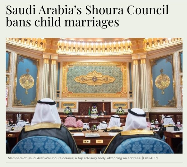 saudi arabia bans child marriages - Saudi Arabia's Shoura Council bans child marriages Pre.......... Members of Saudi Arabia's Shoura council, a top advisory body, attending an address. FileAfp