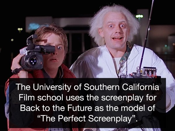 back to future marty and doc - The University of Southern California Film school uses the screenplay for Back to the Future as the model of "The Perfect Screenplay".