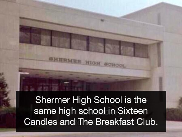 high school in the breakfast club - Shermer High School is the same high school in Sixteen Candles and The Breakfast Club.