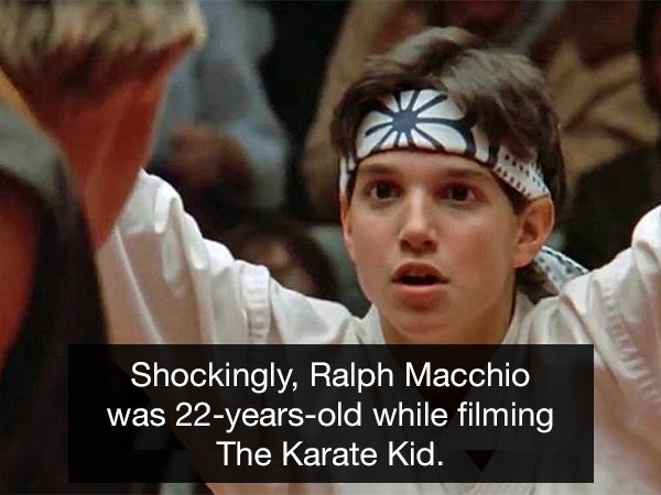 daniel larusso karate kid - Shockingly, Ralph Macchio was 22yearsold while filming The Karate Kid.