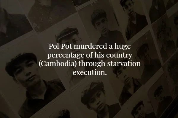 dr dre kush - Pol Pot murdered a huge percentage of his country Cambodia through starvation execution.