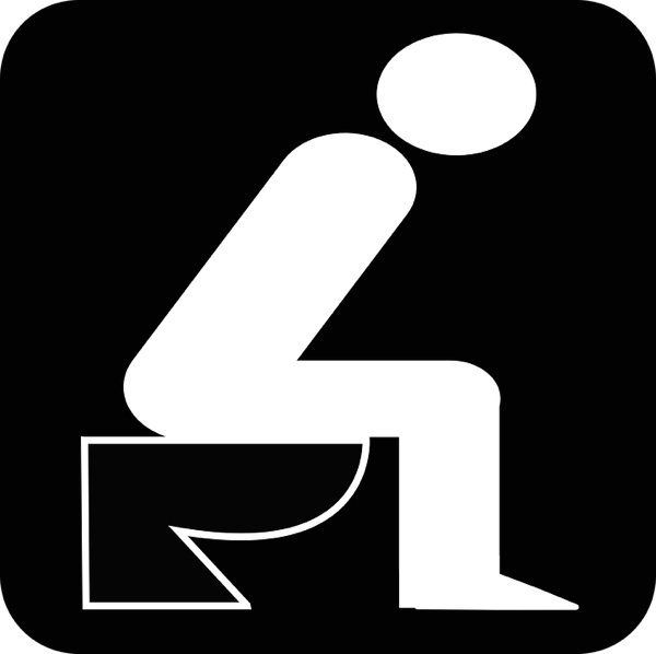 man on toilet sign