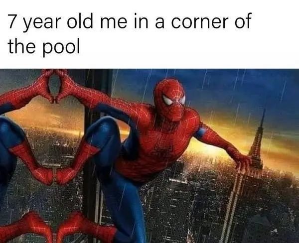 7 year old me in the corner - 7 year old me in a corner of the pool