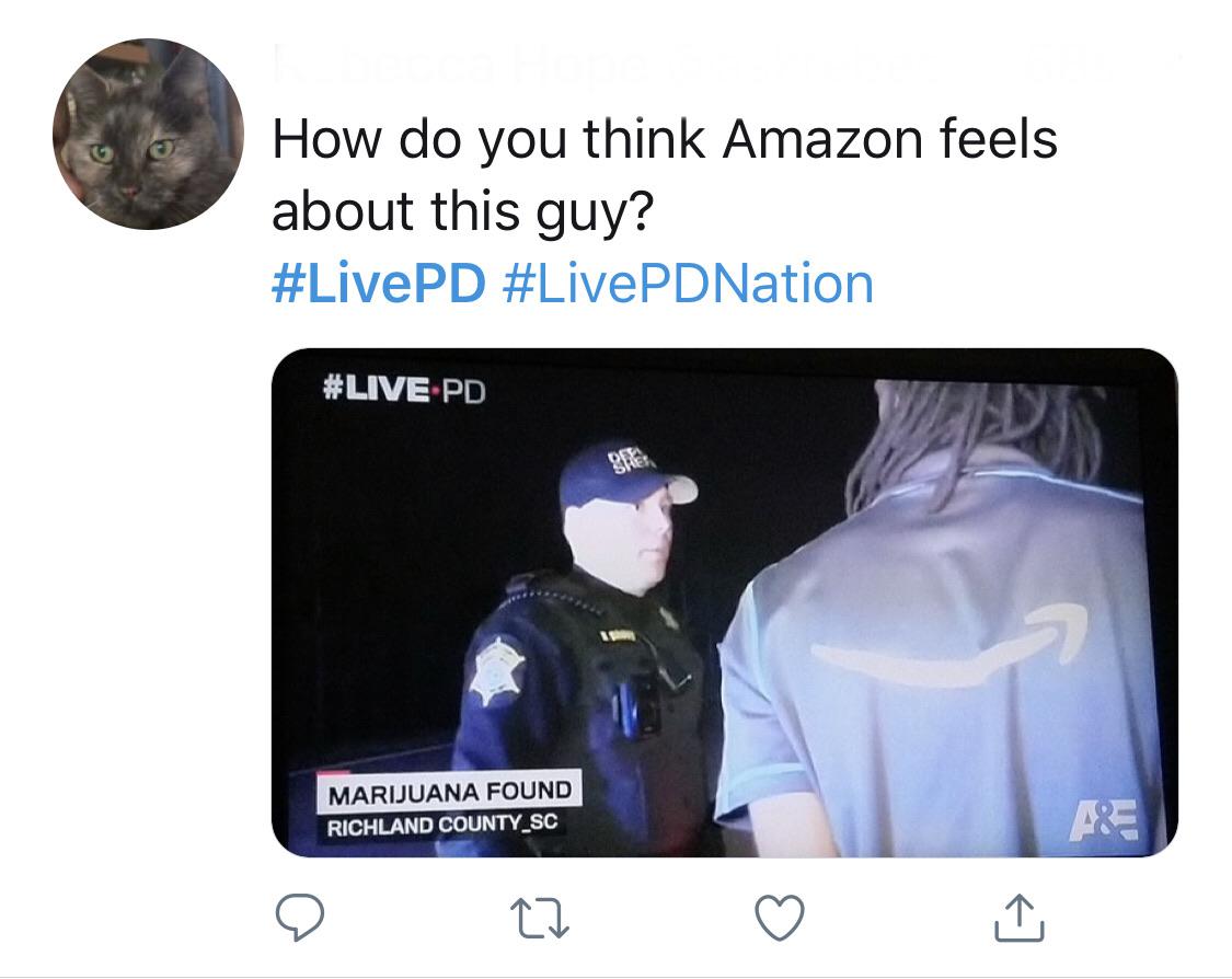 t shirt - How do you think Amazon feels about this guy? Pd Marijuana Found Richland COUNTY_SC 22