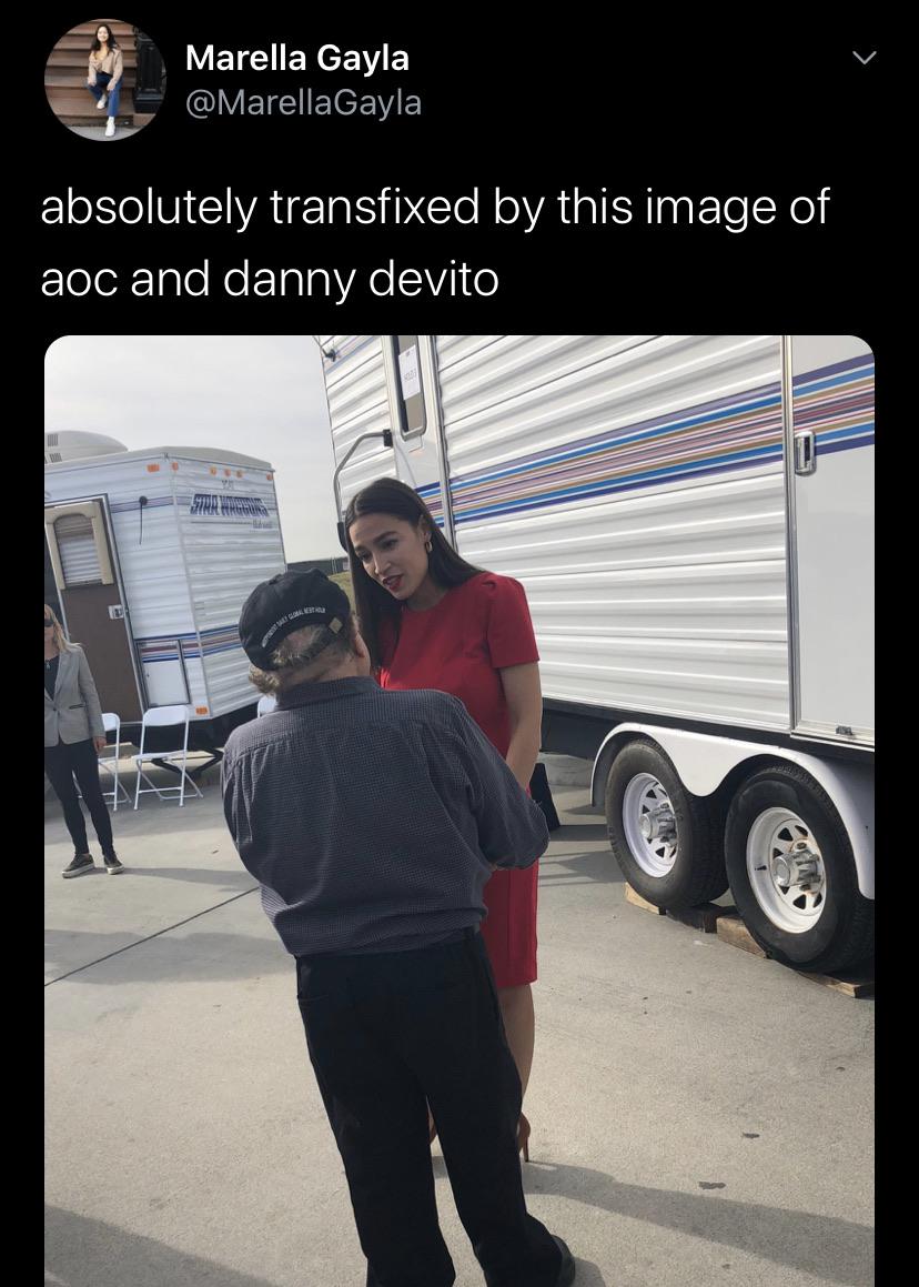 tire - Marella Gayla Gayla absolutely transfixed by this image of aoc and danny devito