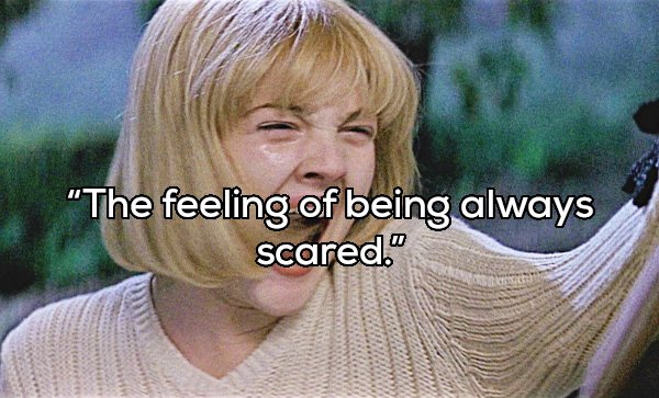 scream opening scene - The feeling of being always scared."