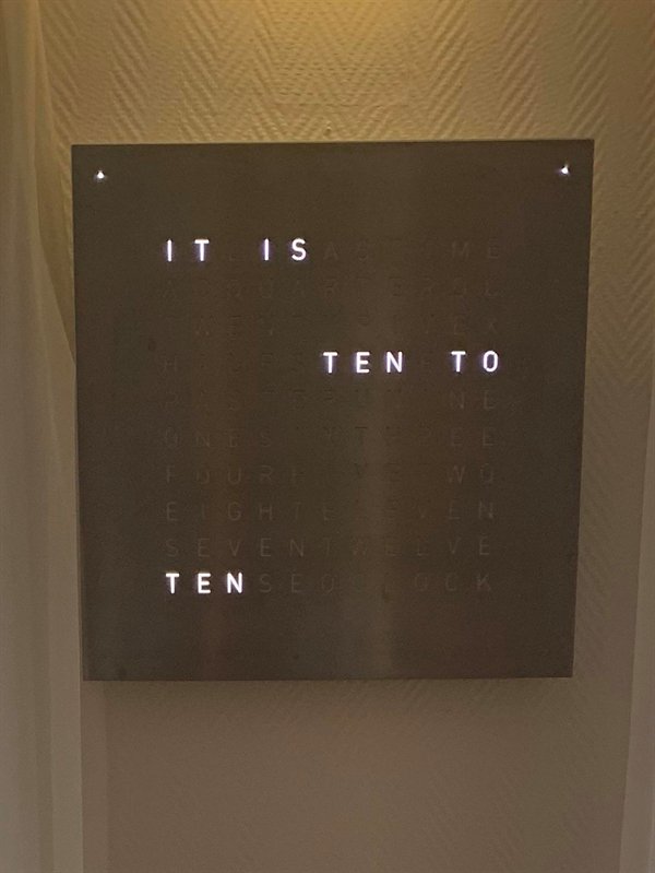 This clock with words only.