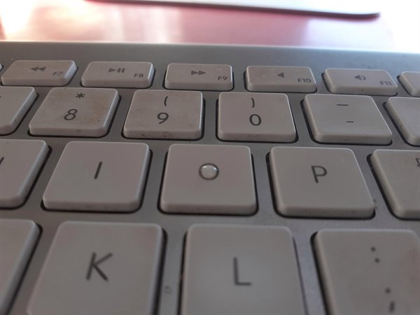 “The way this drop of water landed perfectly in my O key.”