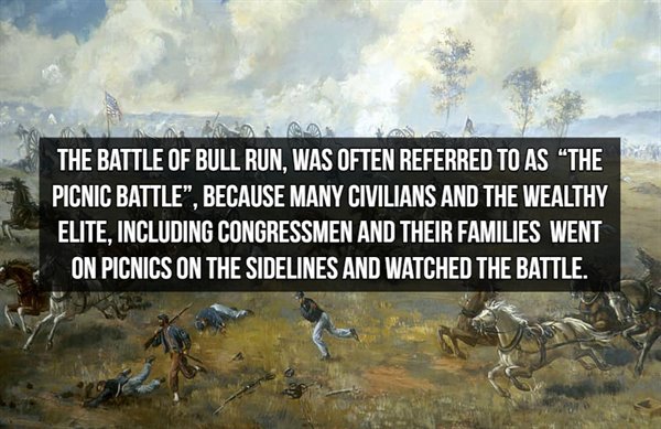landscape - The Battle Of Bull Run. Was Often Referred To As The Picnic Battle", Because Many Civilians And The Wealthy Elite, Including Congressmen And Their Families Went On Picnics On The Sidelines And Watched The Battle.