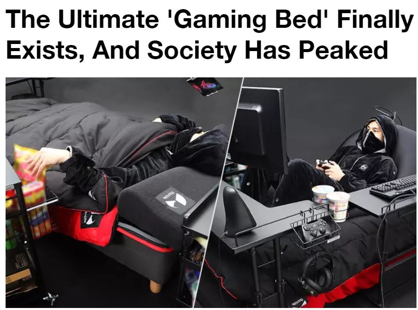 Bed - The Ultimate 'Gaming Bed' Finally Exists, And Society Has Peaked