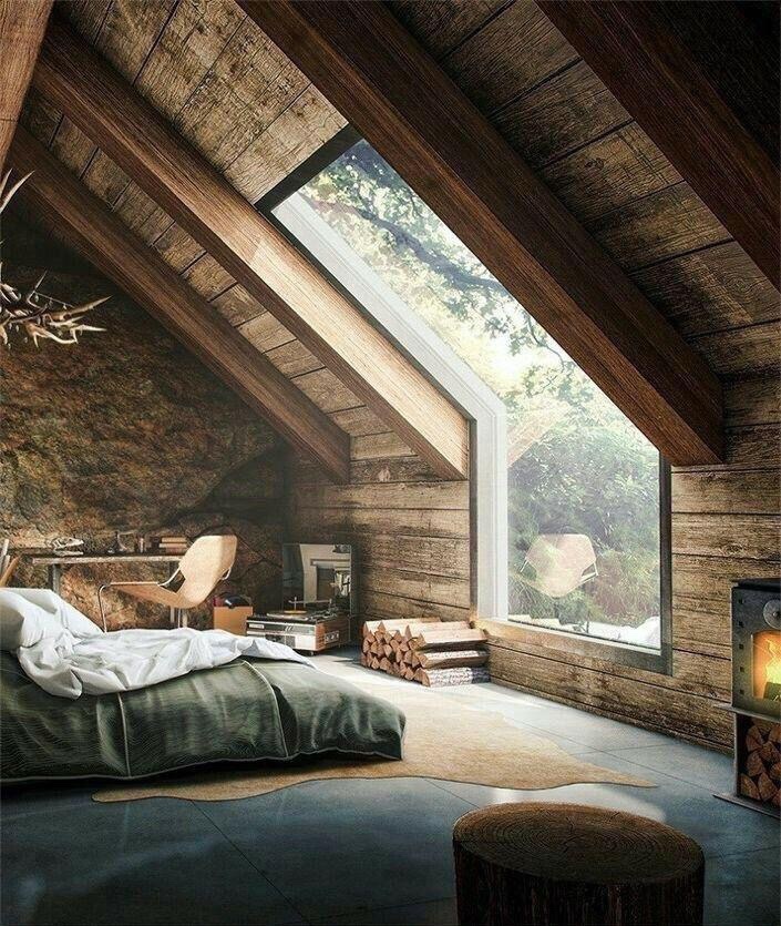 wood house interior
