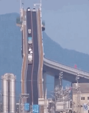 overpass in japan looks extremely slope