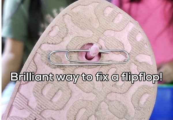 Brilliant way to fix a flipflop!