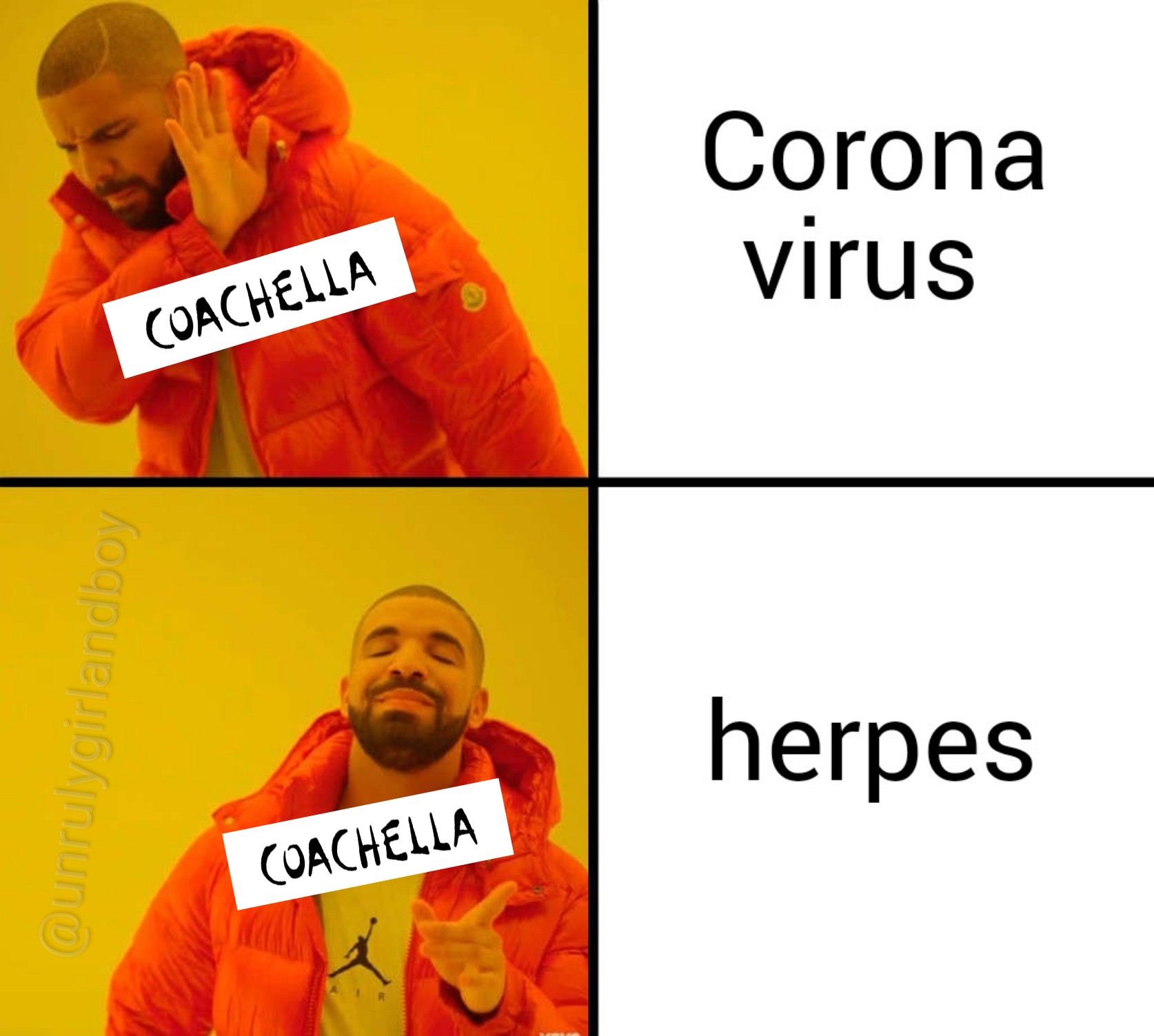 2020 new year memes - Corona virus Coachella herpes Coachella