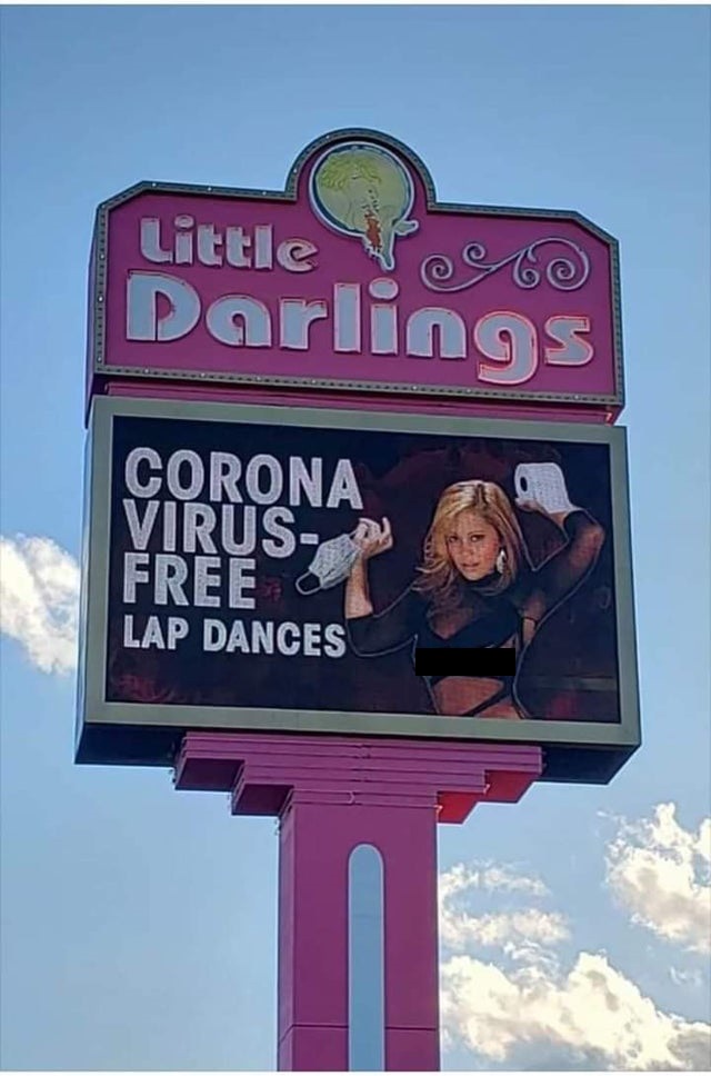 billboard - Little V Darlings Corona Virus Free Lap Dances