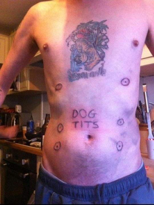 tattoo fails - Dog Tits