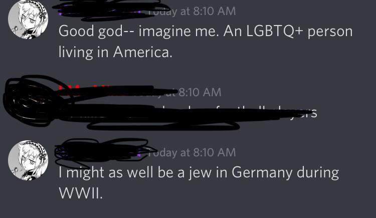 hair iron - Tuudy at Good god imagine me. An Lgbtq person living in America. oday at I might as well be a jew in Germany during Wwii.