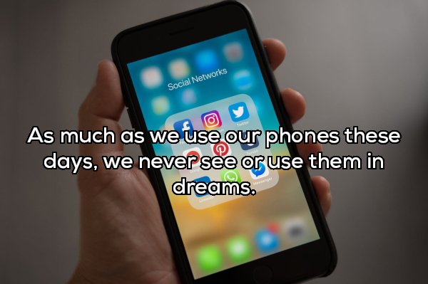 smartphone - Social Networks As much as we use our phones these days, we never see or use them in dreams.