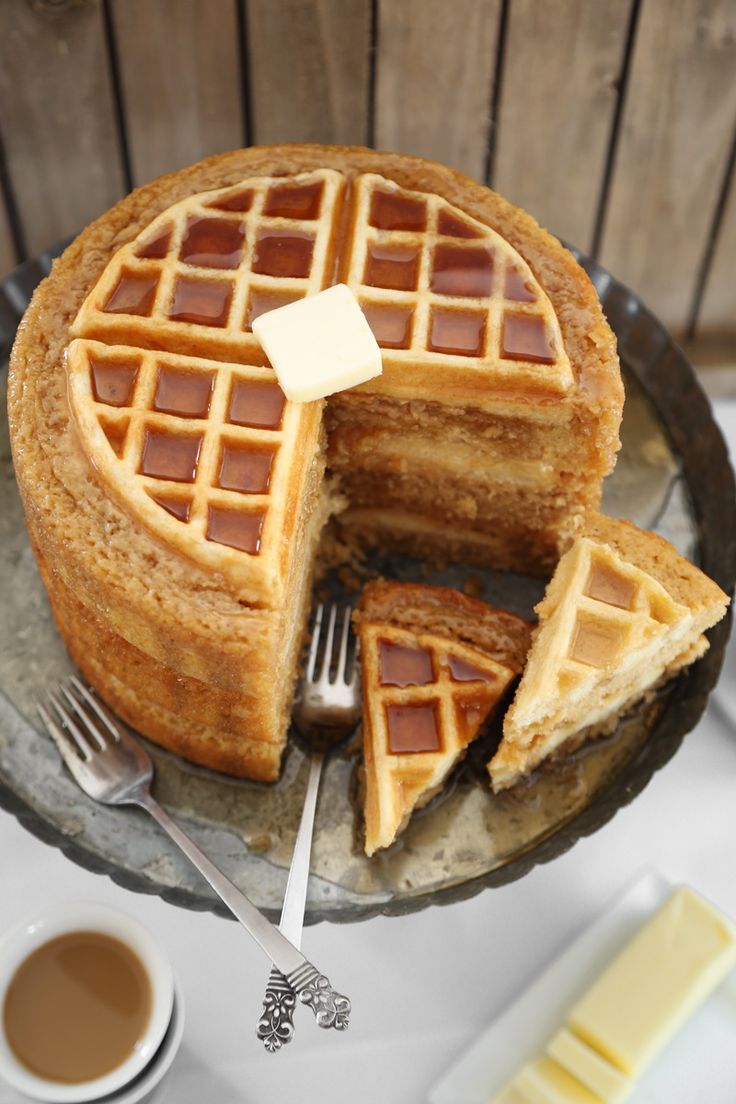 maple belgian waffle cake