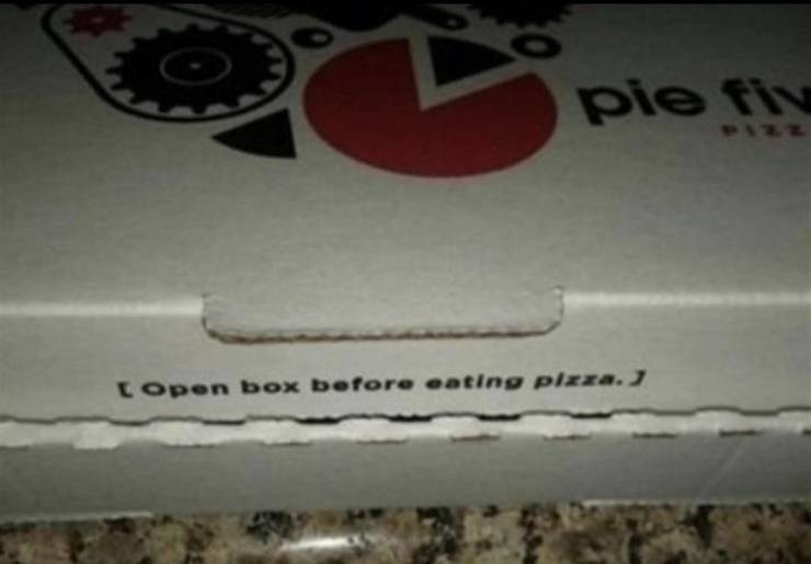 open box before eating pizza - pie fin LOpon box before eating pizza.