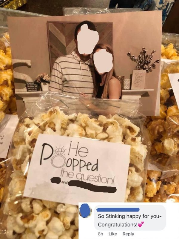 kettle corn - Dohe opped the question! So Stinking happy for you Congratulations! 8h