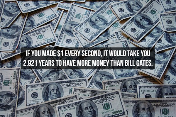 money funny - Ne If You Made $1 Every Second, It Would Take You 2,921 Years To Have More Money Than Bill Gates. 10 Vo 1865 Us Arands 21 Df 5591103A 0128668 30317602 Usd 15235 A Heid Swiss Secup CB875497100 CB87543710D Late 100 Ulah