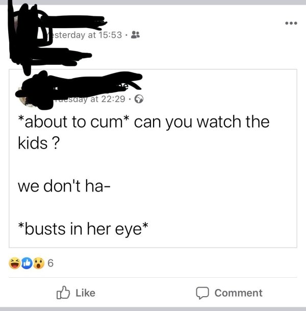 angle - sterday at vuesday at about to cum can you watch the kids ? we don't ha busts in her eye Comment