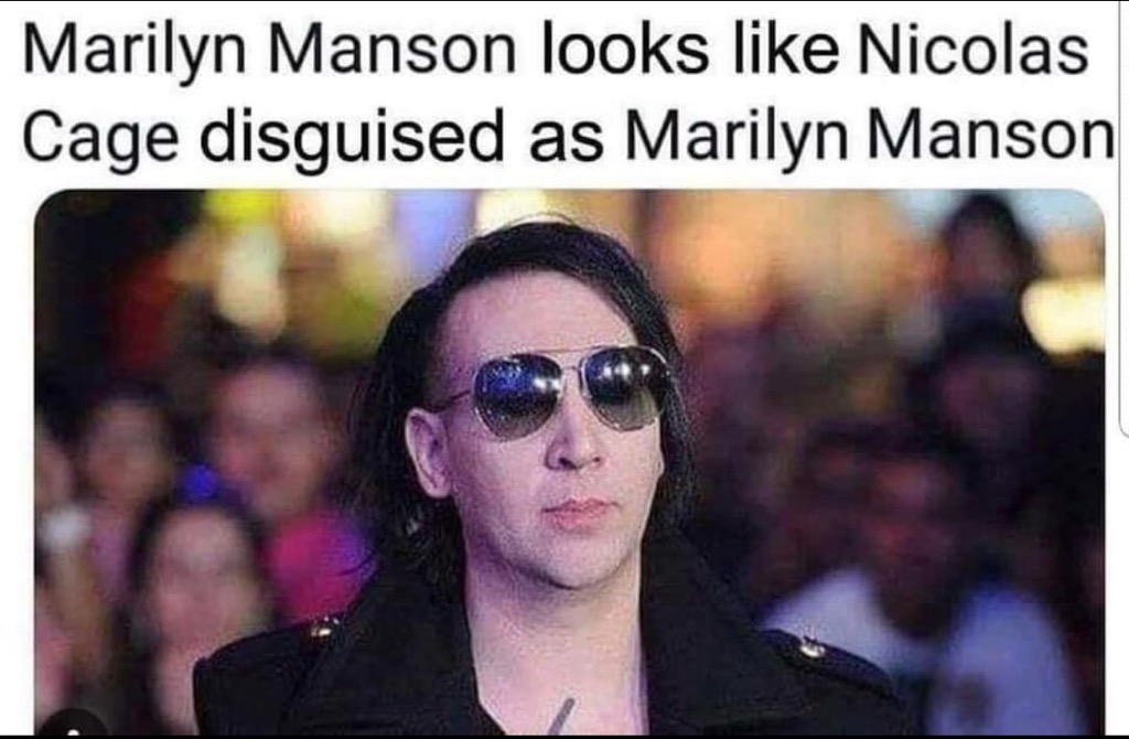 marilyn manson nicholas cage - Marilyn Manson looks Nicolas Cage disguised as Marilyn Manson