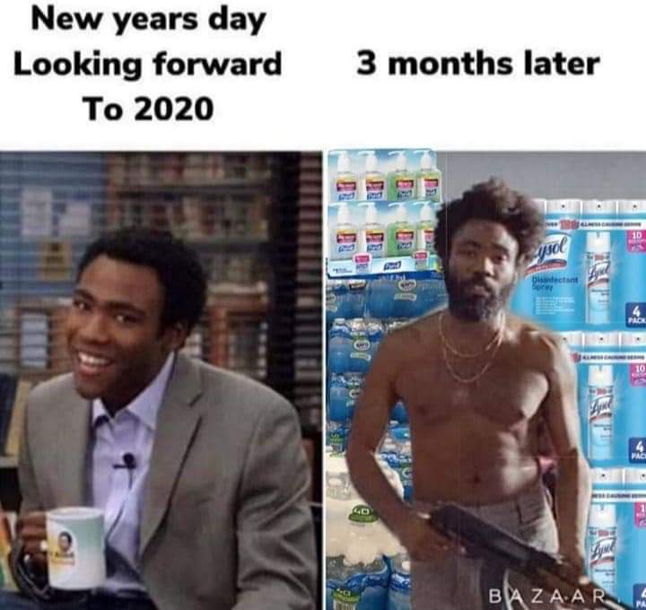 troy and abed in the morning - New years day Looking forward To 2020 3 months later Disinfectant Bazaar