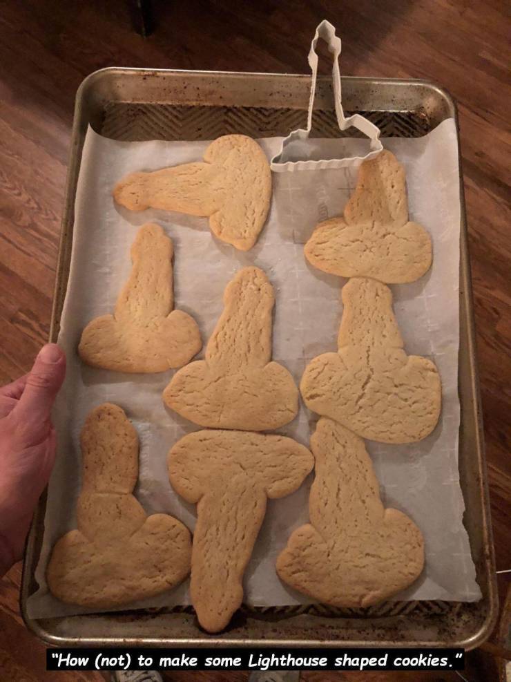 Cookie - "How not to make some Lighthouse shaped cookies."