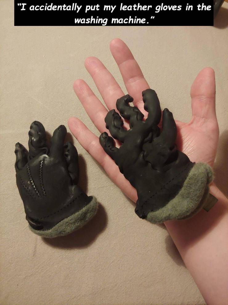 SECRant.com - "I accidentally put my leather gloves in the washing machine."