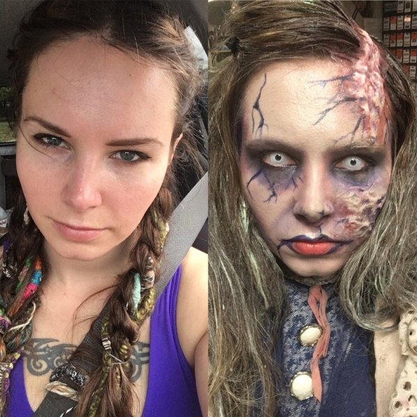 halloween makeup before and after