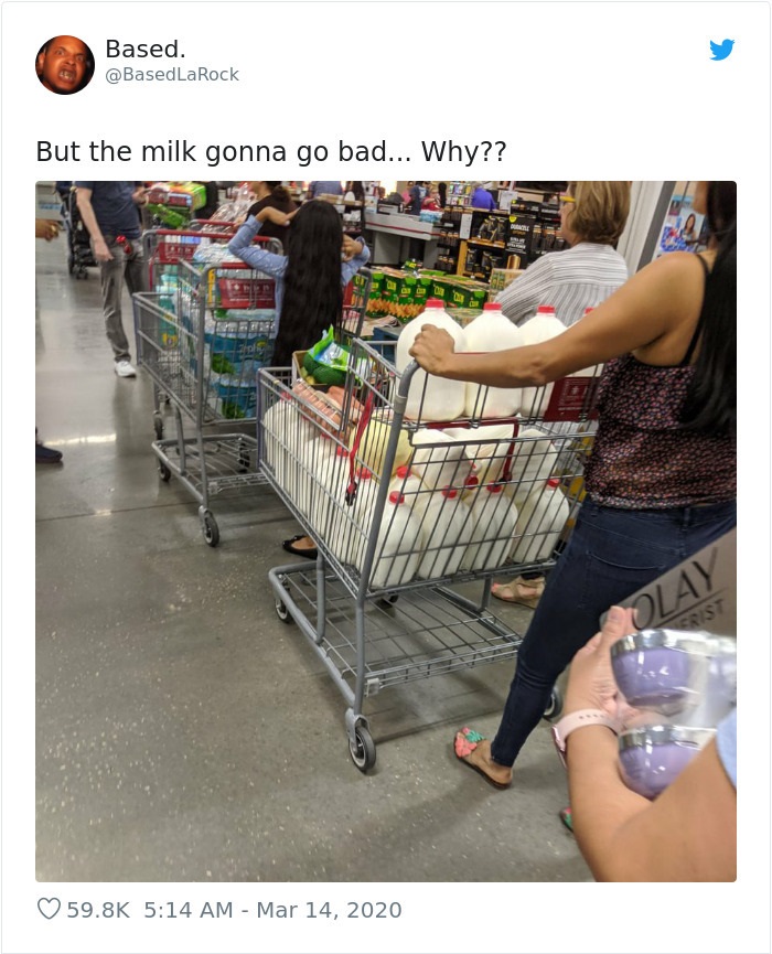 shopping cart - Based. But the milk gonna go bad... Why??