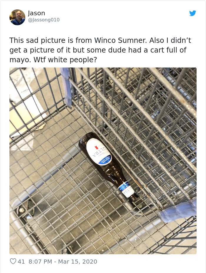 daylighting - Jason This sad picture is from Winco Sumner. Also I didn't get a picture of it but some dude had a cart full of mayo. Wtf white people? Wit 41