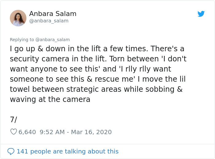 george galloway tweet spurs - Anbara Salam I go up & down in the lift a few times. There's a security camera in the lift. Torn between 'I don't want anyone to see this' and 'I rlly rlly want someone to see this & rescue me'l move the lil towel between str