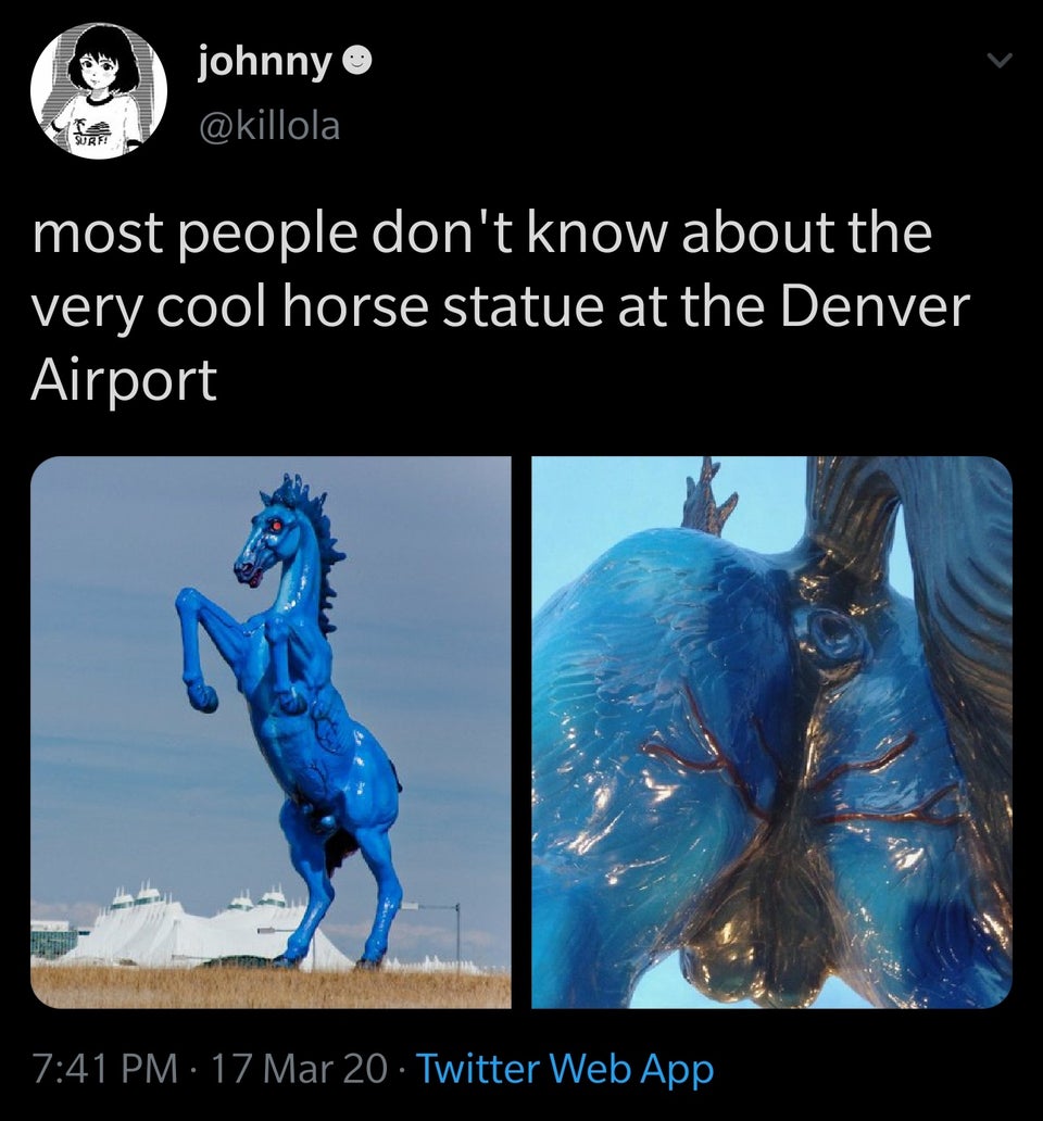 water - johnny most people don't know about the very cool horse statue at the Denver Airport 17 Mar 20 Twitter Web App