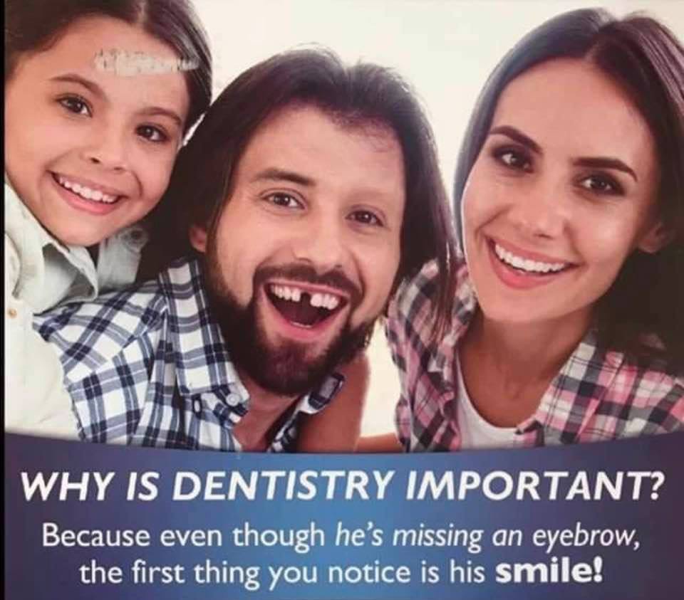 dentistry is important - Why Is Dentistry Important? Because even though he's missing an eyebrow, the first thing you notice is his smile!