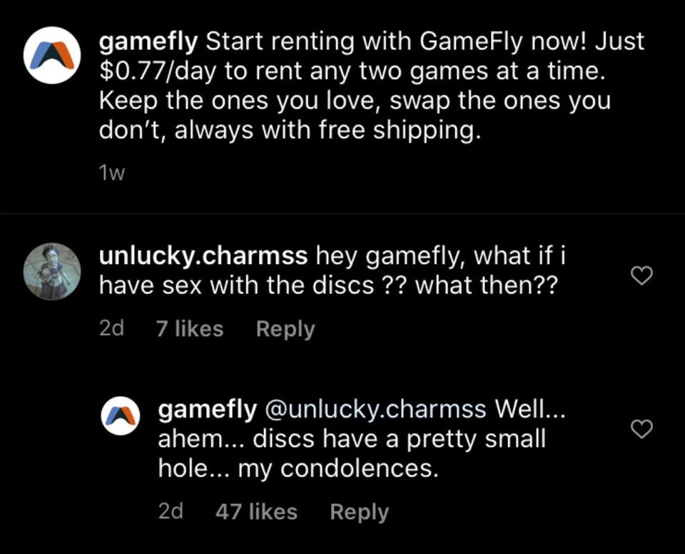 atmosphere - gamefly Start renting with GameFly now! Just $0.77day to rent any two games at a time. Keep the ones you love, swap the ones you don't, always with free shipping. 1w unlucky.charmss hey gamefly, what if i have sex with the discs ?? what then?