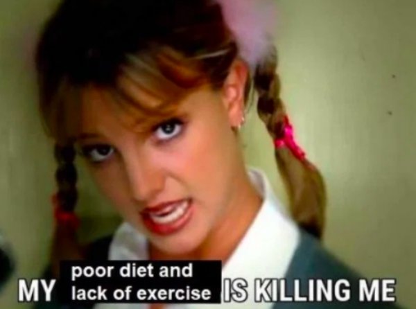 killing me britney spears - poor diet and My lack of exercise Is Killing Me