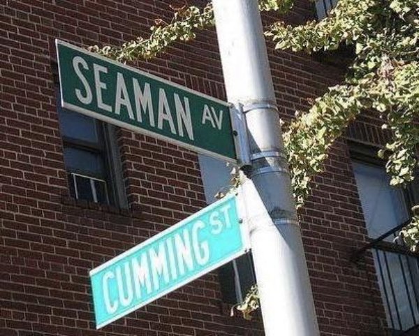 street sign - seaman cumming