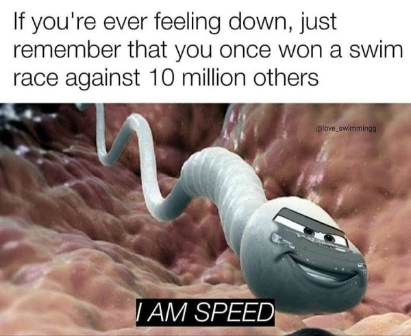sperm hd - If you're ever feeling down, just remember that you once won a swim race against 10 million others I Am Speed