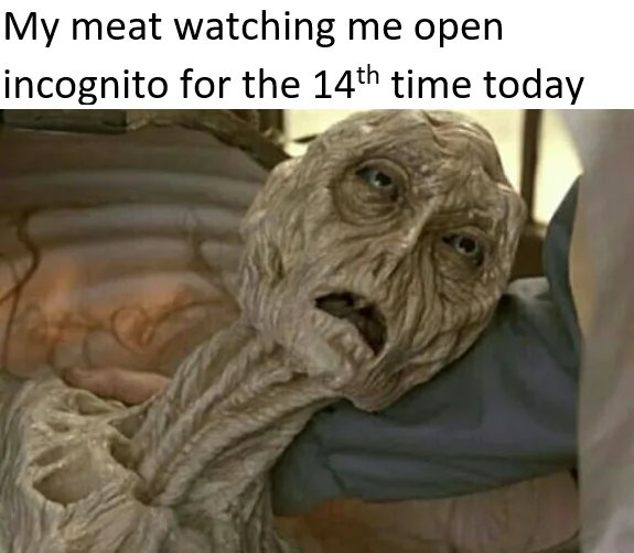 dying alien - My meat watching me open incognito for the 14th time today